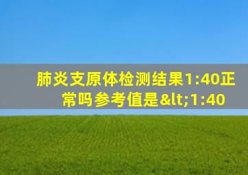 肺炎支原体检测结果1:40正常吗参考值是<1:40